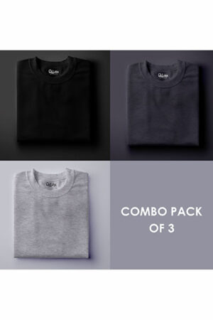 Pack Of 3: Basics (Black, Charcoal Grey, Light Grey Melange)